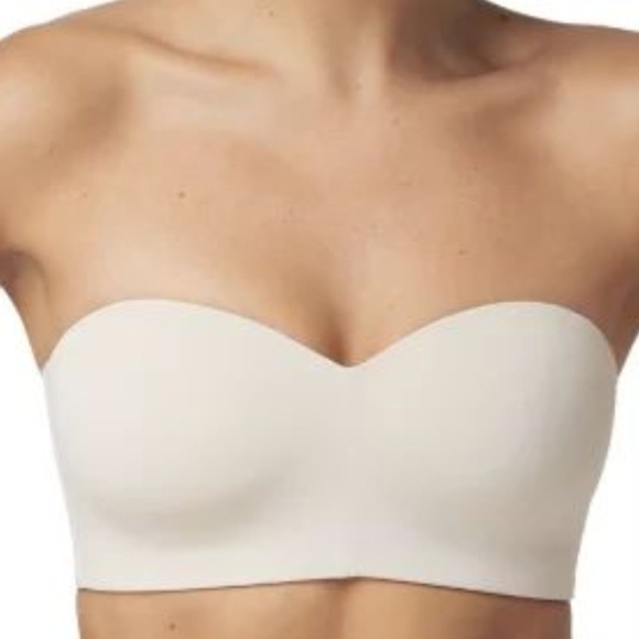 #047 Sz 38/85 Cream/Beige OR Black Seamless Strapless Bandeau NWT/NIP - Picture 3 of 8